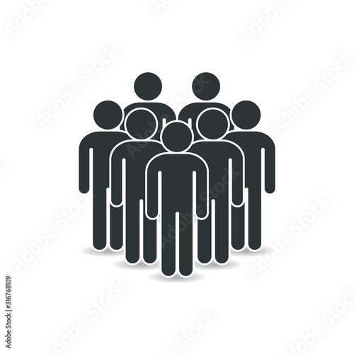 Humans vector icon. Group of people black icon.