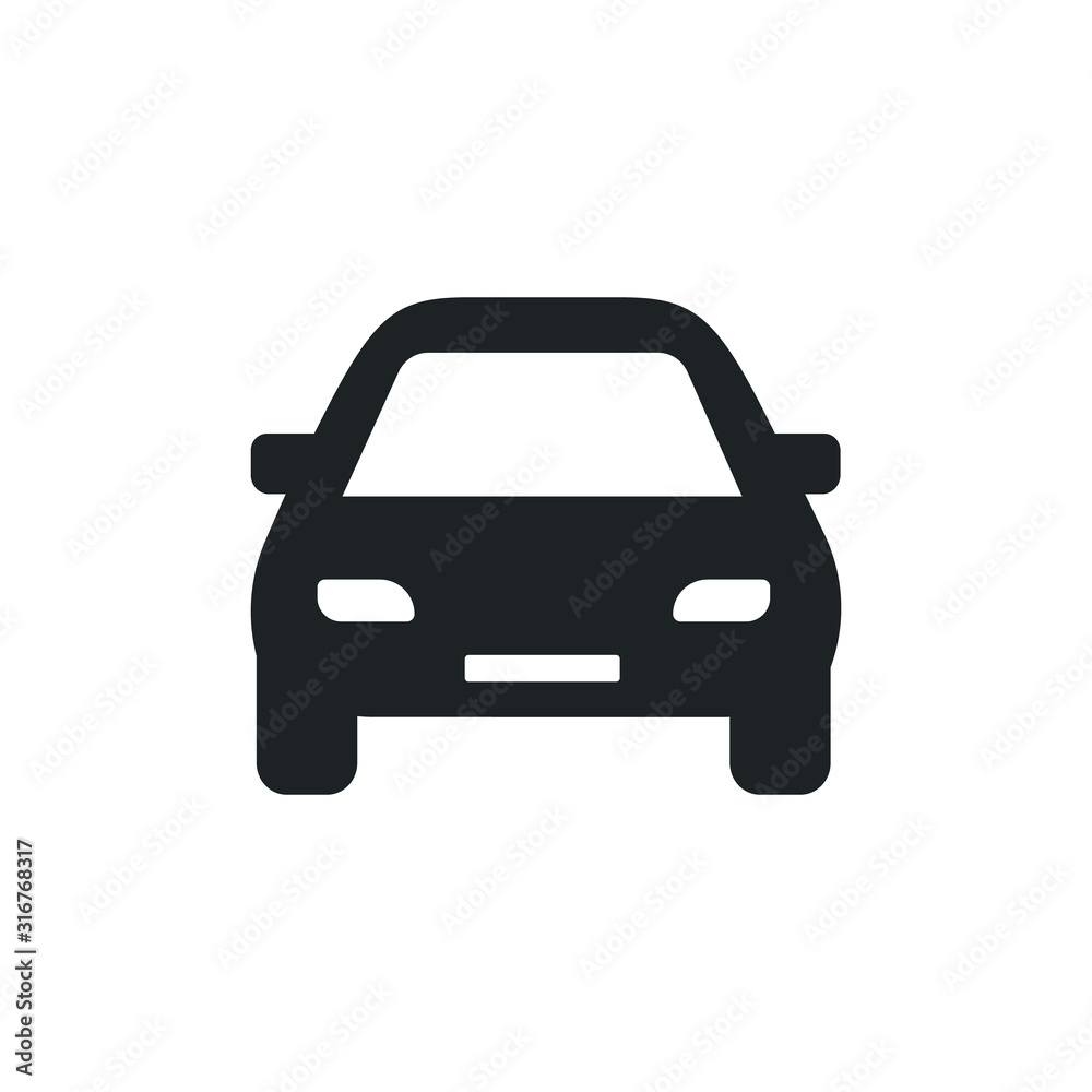 Fototapeta Vector car icon. Auto black icon.