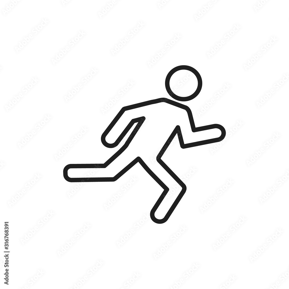 Running man vector icon. Human thin line icon. Running man vector icon. Human thin line icon.