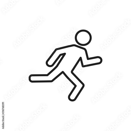 Running man vector icon. Human thin line icon.