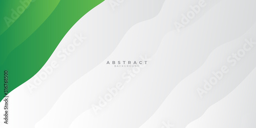 Green abstract background with liquid wave gradient color for presentation design. Suit for business, corporate, institution, conference, party, festive, seminar, and talks.