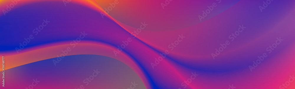 Abstract blue purple smooth liquid waves futuristic background. Vector banner design - obrazy, fototapety, plakaty 
