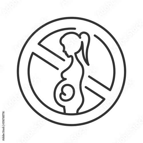Abortion black line icon. Fetal death, miscarriage concept. Women's health problems infertility. Sign for web page, mobile app, banner, social media. Editable stroke.