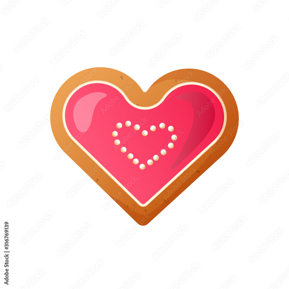 Saint Valentine's Day Heart Shaped Cookie. Saint Valentine's Day Heart Shaped Cookie.
