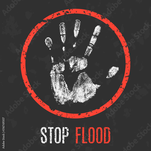 Vector illustration. Stop flood.