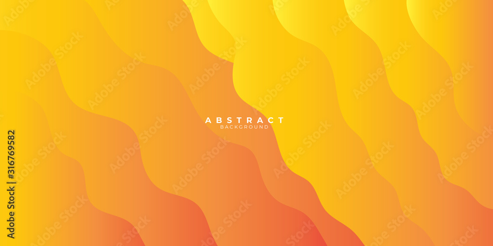 Orange abstract background with wave gradient effect presentation design