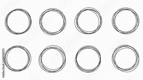 Black line circle vector.