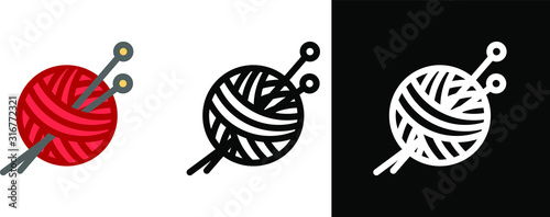Knitting icon, vector illustration.