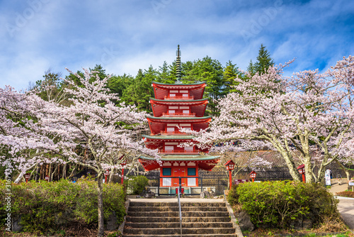 Fujiyoshida, Japan at Chureito Pagoda in Arakurayama Sengen Park