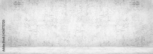 Blank concrete wide dark wall texture background.Wide Concrete with floor panorama for Composing.
