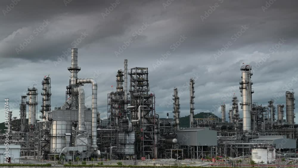 Oil Refinery plant with oil tank storage, Petrochemical plant. Oil Refinery plant with oil tank storage, Petrochemical plant.