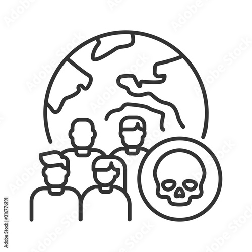 Mortality black line icon. Social problem concept. Sign for web page, mobile app, banner, social media. Editable stroke.