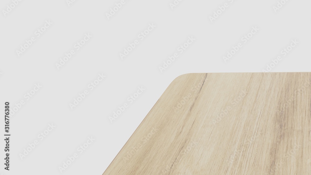 Naklejka premium Perspective minimal table on white background 3D rendering 