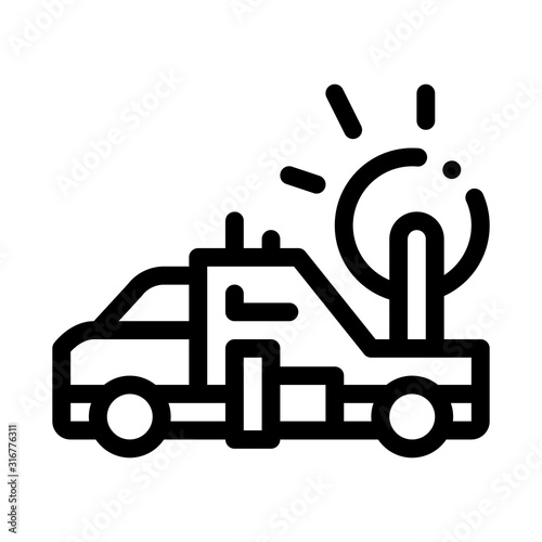 Synoptic Truck Icon Vector. Outline Synoptic Truck Sign. Isolated Contour Symbol Illustration