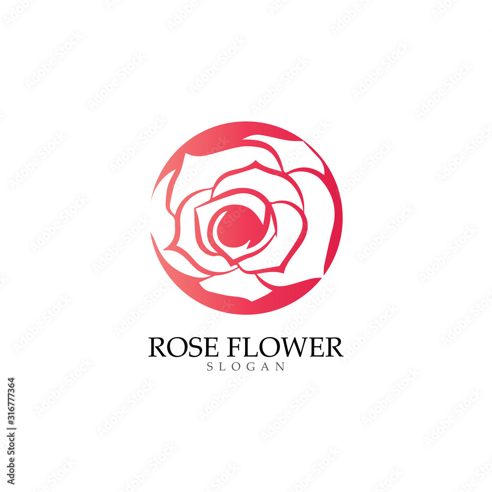 Beauty rose flower vector icon design template Beauty rose flower vector icon design template
