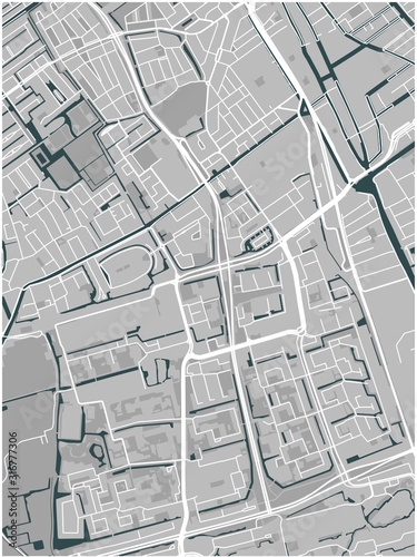map of the city of Delft, Netherlands