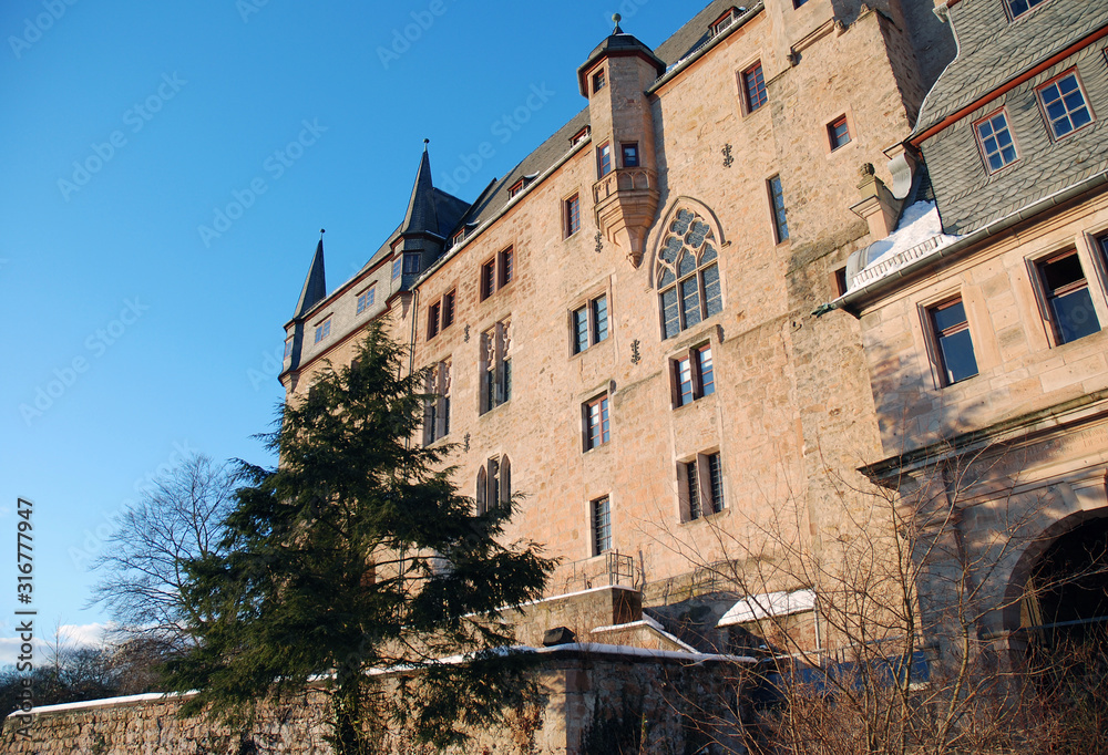 Obraz premium Marburg, Germany view of the castle with facade details