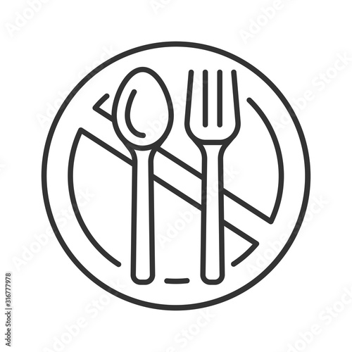 Starvation black line icon. Poverty, risis. Social problem concept. Sign for web page, mobile app, banner, social media. Editable stroke.