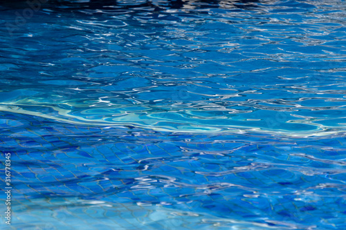 Ondas na piscina com tonalidaes de azul photo