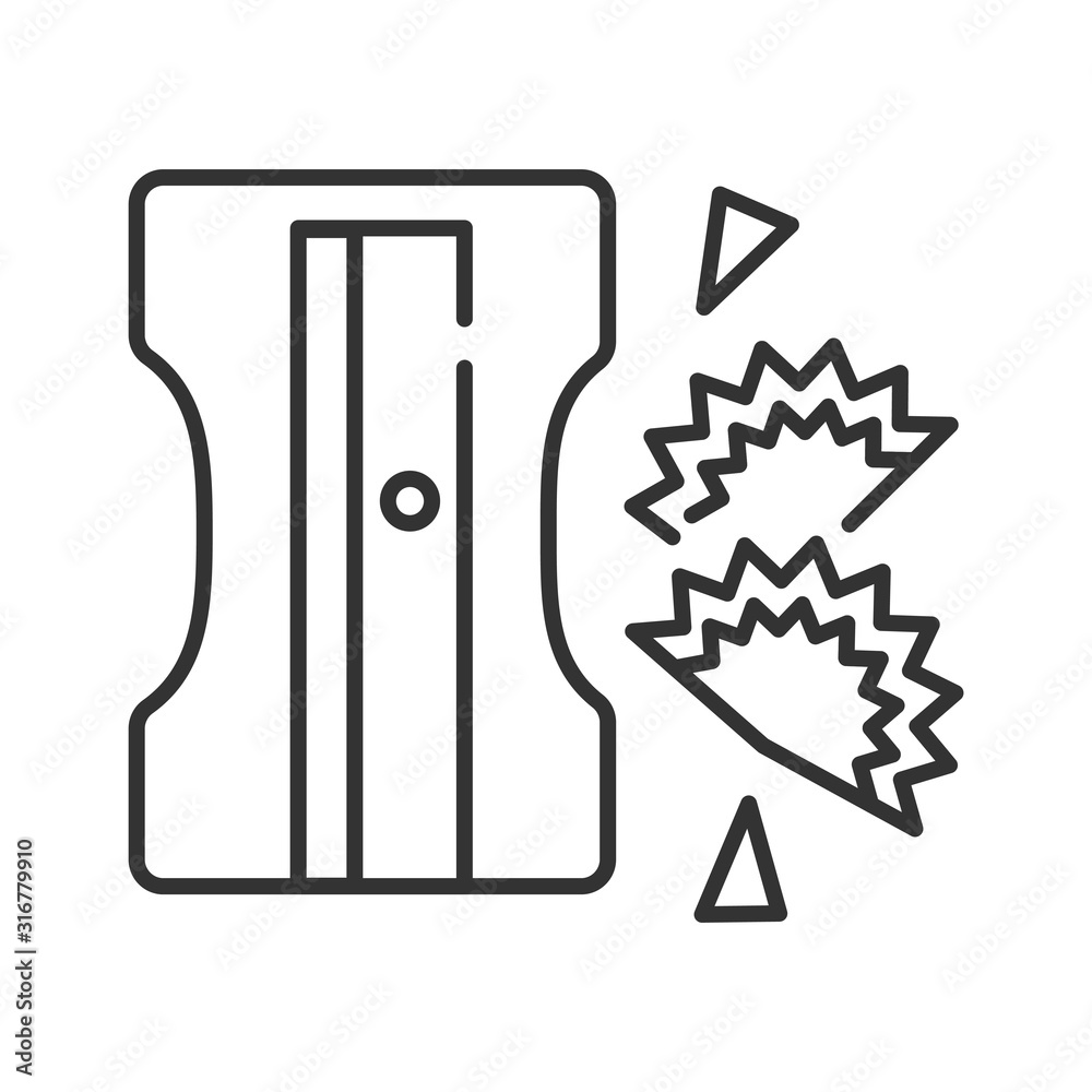 Pencil sharpener black line icon. School, office supplies. Sign for web page, mobile app, banner, social media. Editable stroke. Pencil sharpener black line icon. School, office supplies. Sign for web page, mobile app, banner, social media. Editable stroke.