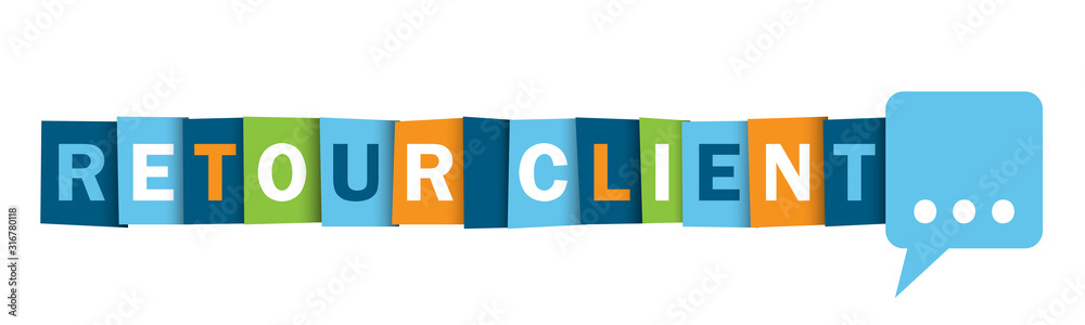 Bouton web typographique vecteur RETOUR CLIENT Bouton web typographique vecteur RETOUR CLIENT