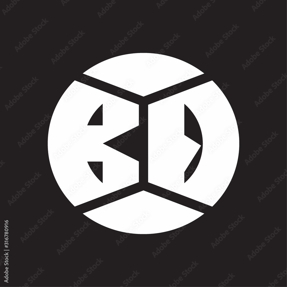 BQ Logo monogram with piece circle ribbon style on black background BQ Logo monogram with piece circle ribbon style on black background