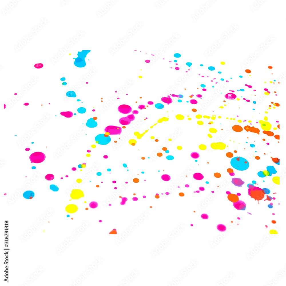 A Colourful Collection of Abstract Ink And Paint Splatters and Blobs Vector 