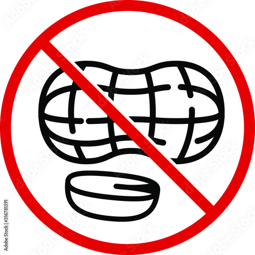 No peanuts icon, vector illustration