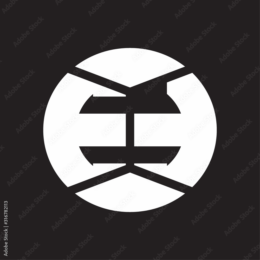 ET Logo monogram with piece circle ribbon style on black background ET Logo monogram with piece circle ribbon style on black background