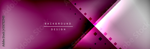 Abstract background - squares and lines composition created with lights and shadows. Technology or business digital template