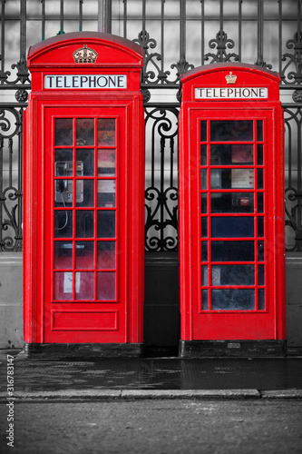 Red telephone booths
