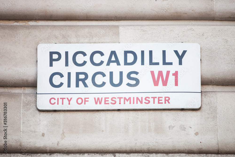 Close-up of Piccadilly Circus signboard Close-up of Piccadilly Circus signboard