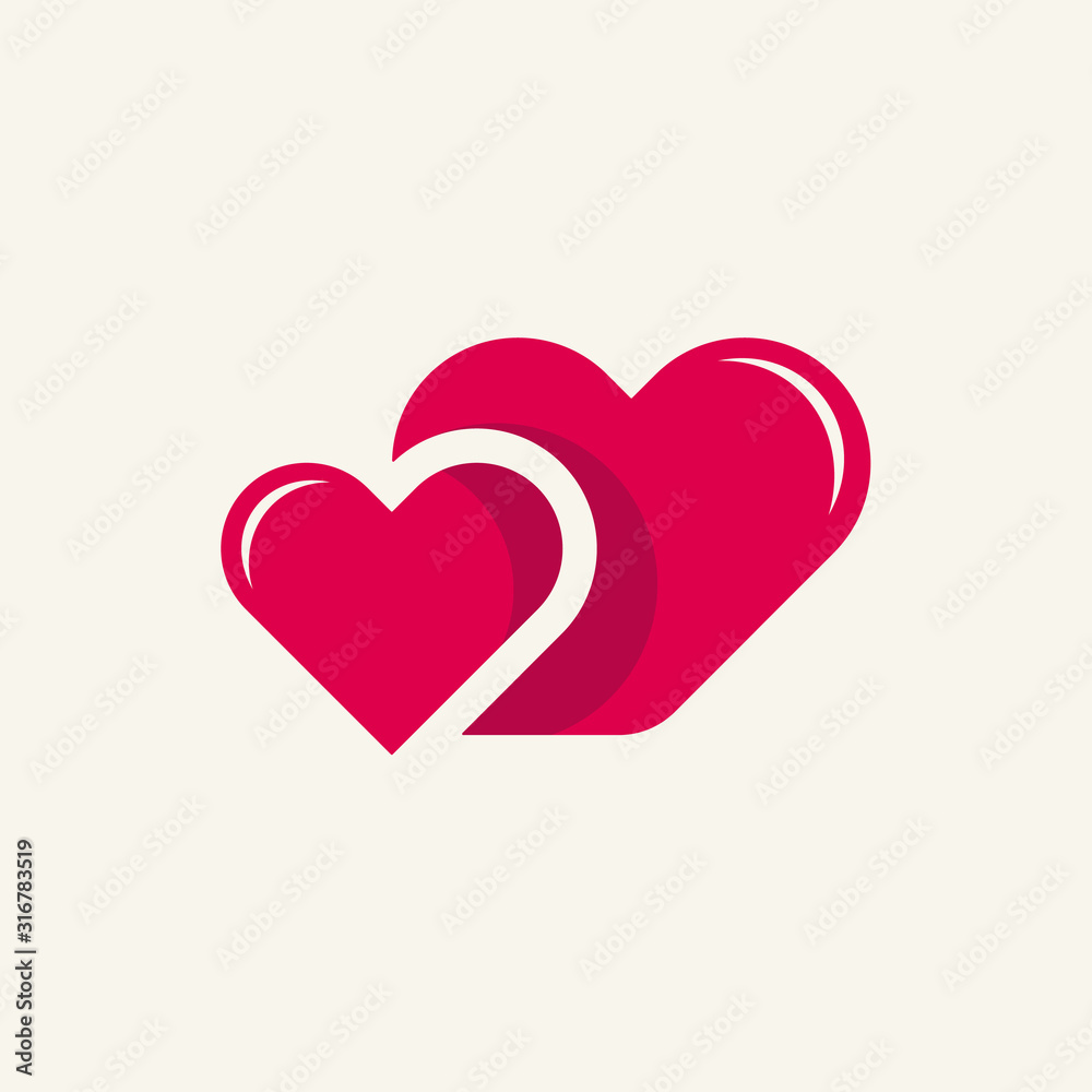two heart logo white pink two heart logo white pink