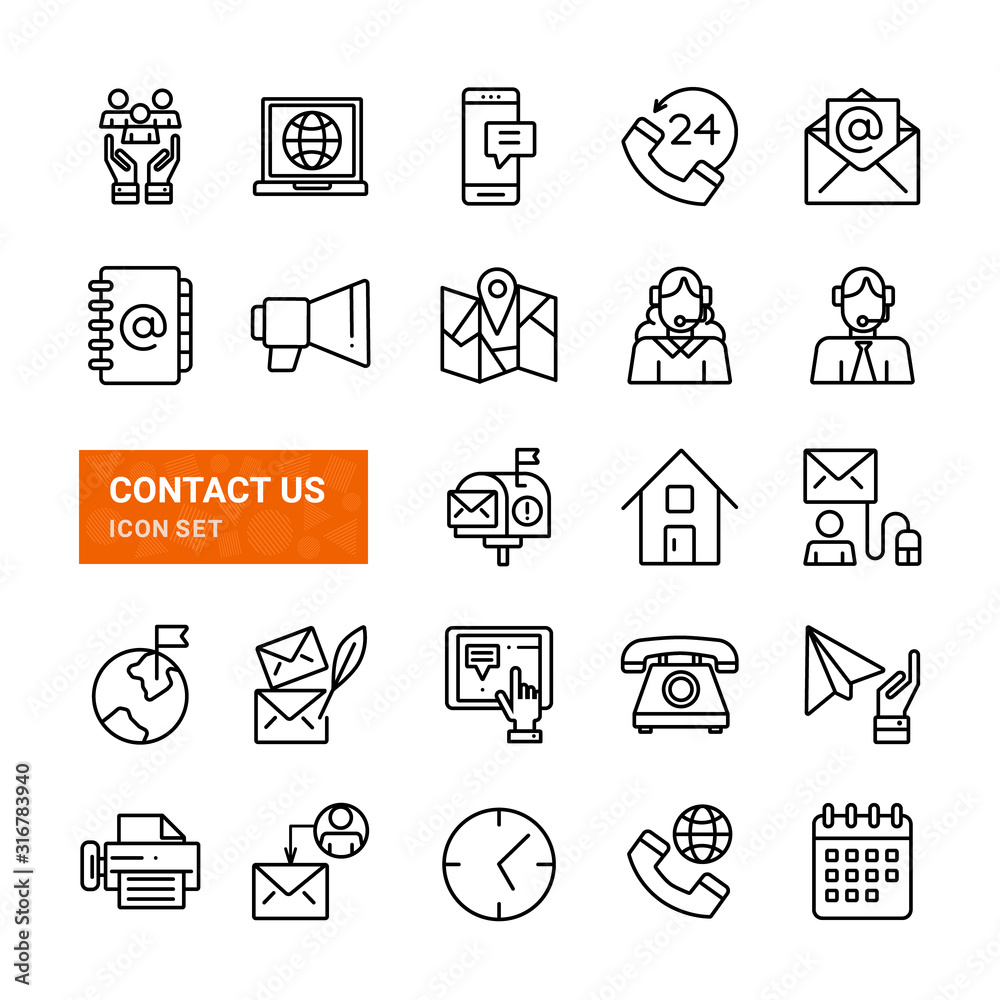 Contact us web icons. Contact us web icons.