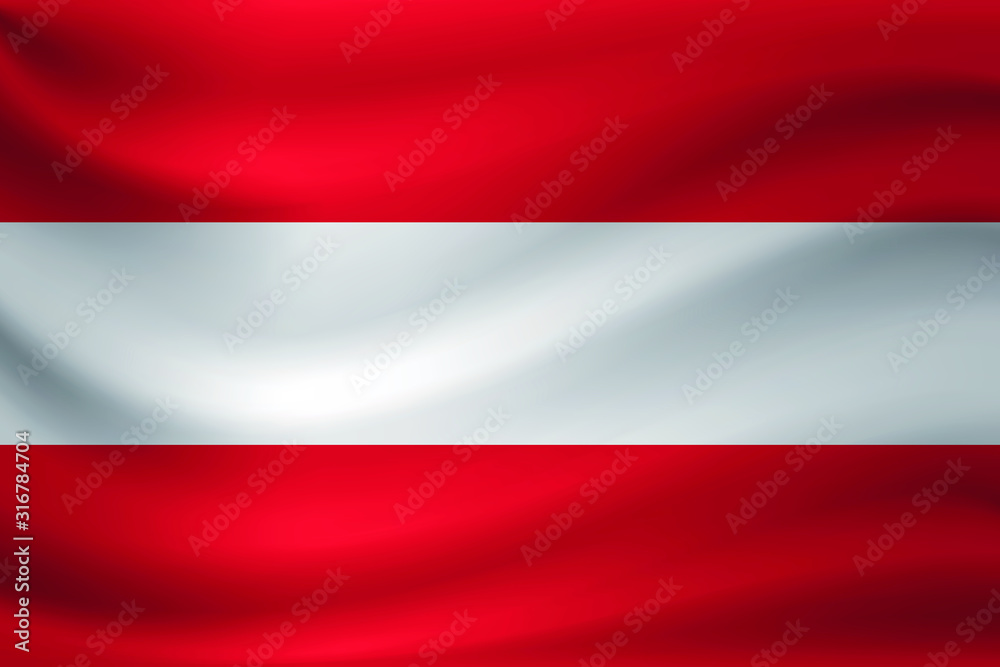 Naklejka premium Flag Austria. Waiving. Vector illustration