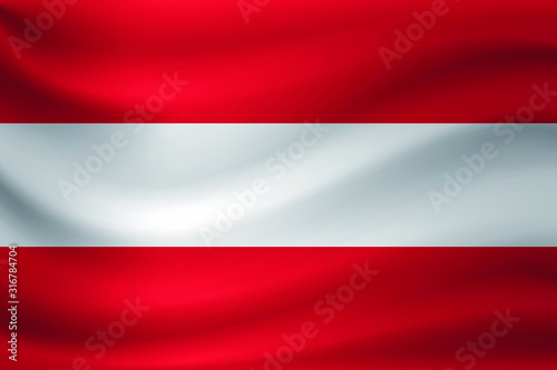 Flag Austria. Waiving. Vector illustration