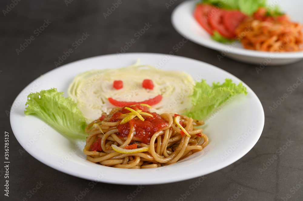 appetizing cooked spaghetti italian pasta with tomato sauce appetizing cooked spaghetti italian pasta with tomato sauce