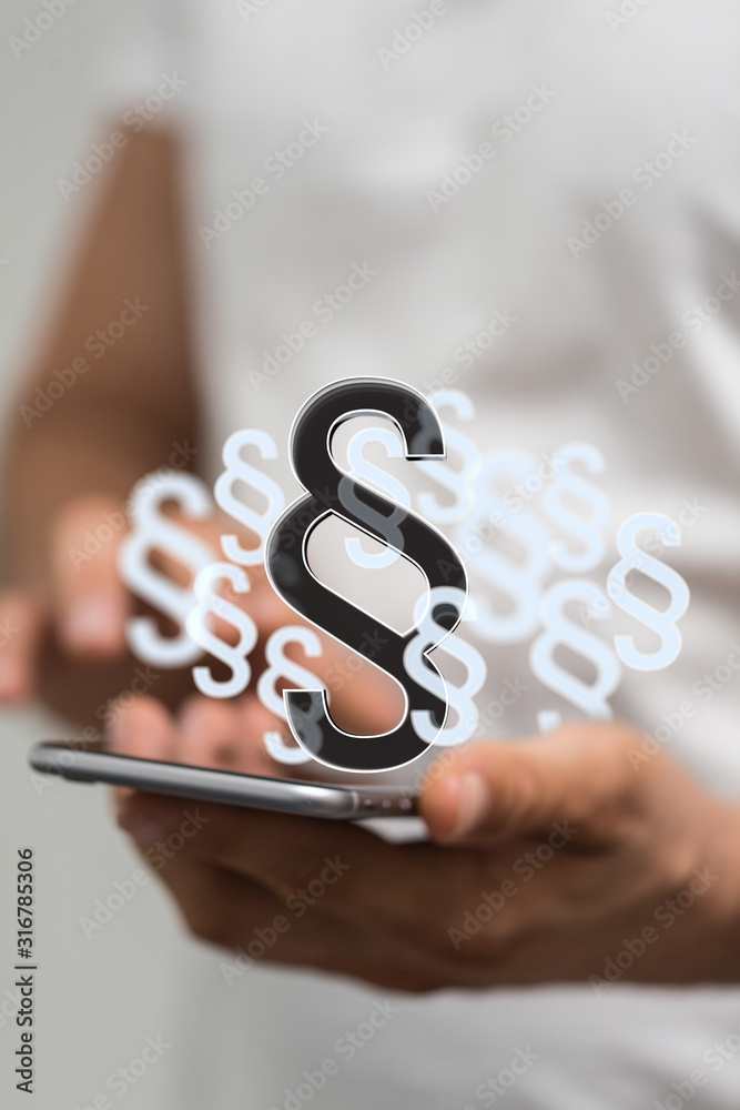 paragraph law sign digital in hand paragraph law sign digital in hand