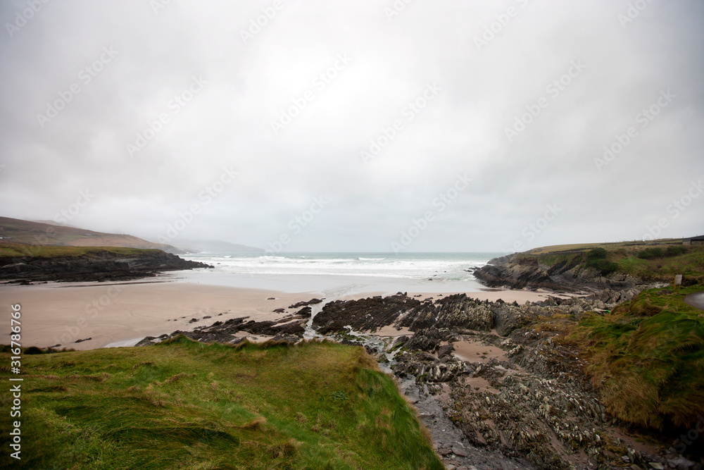 Beach on the North Atlantic, Ring of Kerry, Ireland Beach on the North Atlantic, Ring of Kerry, Ireland