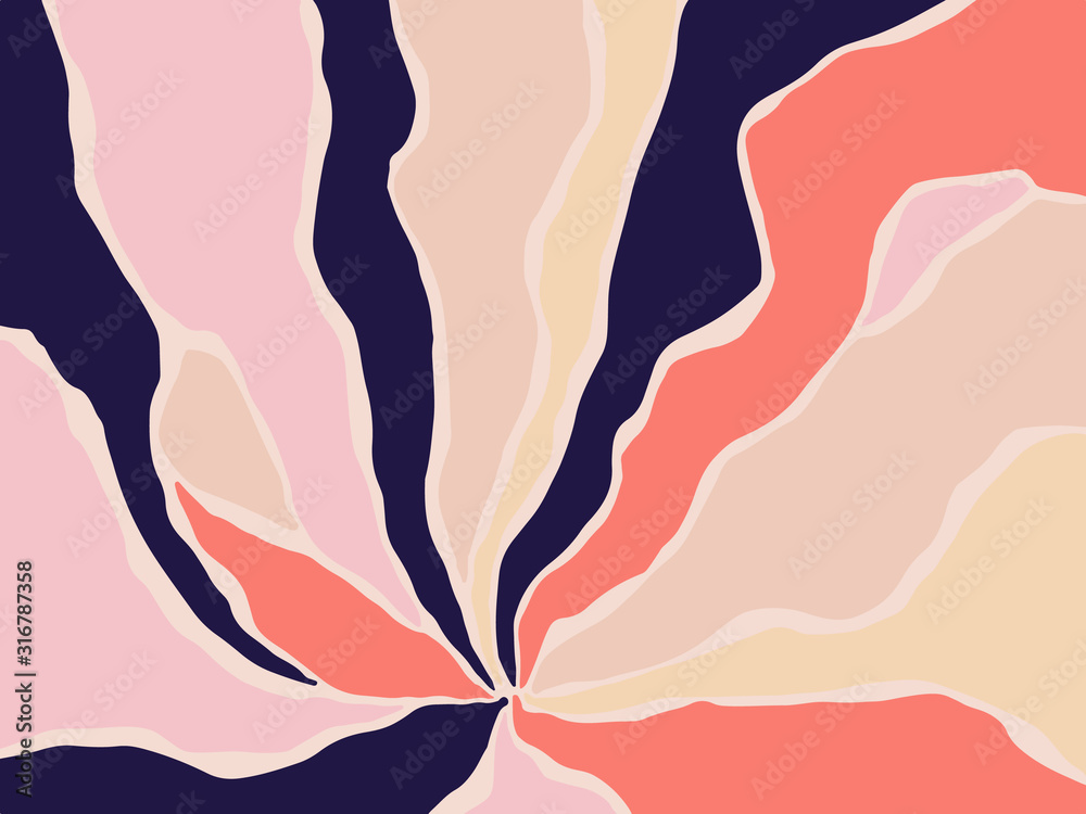 Fototapeta premium Abstract vector background with elegant floral shapes. Template for cover, flyer, invitation, banner, brochure, poster, card, etc.