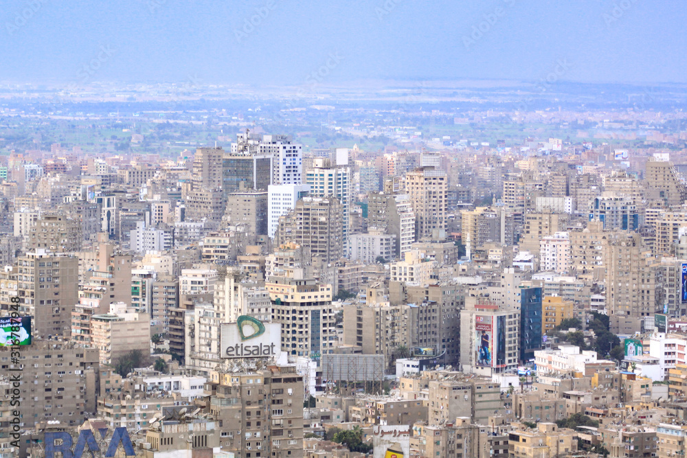 Aerial Cityscape Cairo Egypt