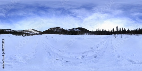 Fototapeta Naklejka Na Ścianę i Meble -  360 Panorama in Winter Tatra Mountains