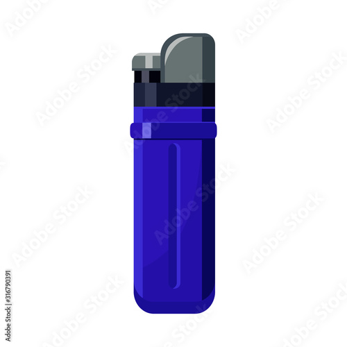 Isolated object of lighter and lighting symbol. Graphic of lighter and flame stock vector illustration.