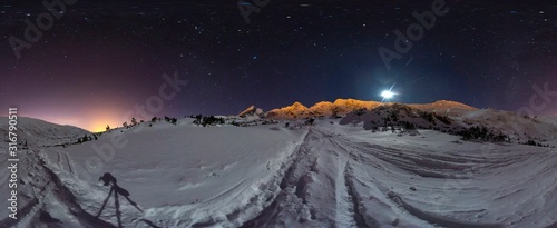 Obraz na płótnie Tatra Mountains in winter - 360 Panorama