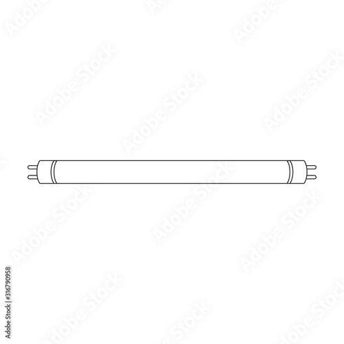 Electric lamp vector icon.Line vector icon isolated on white background electric lamp.