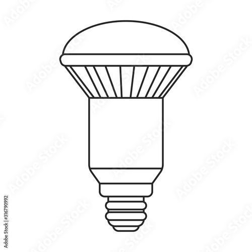 Electric lamp vector icon.Line vector icon isolated on white background electric lamp.