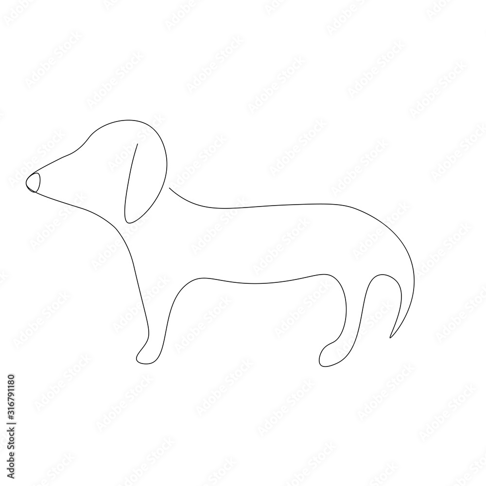 Puppy dog continuous line drawing vector illustration Puppy dog continuous line drawing vector illustration