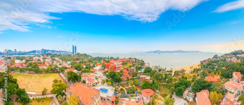 Aerial view of Gulangyu Island, Fujian Province, China