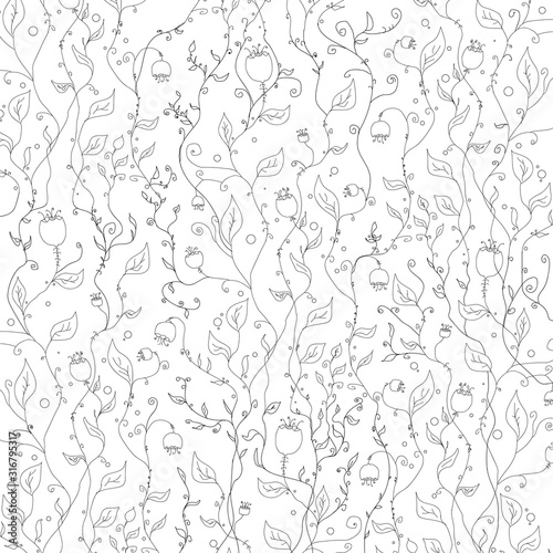 pattern with flowers on white isolated background