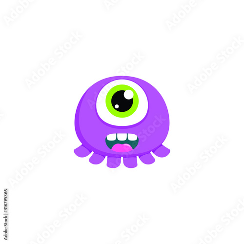 Cute Monster Character Cartoon Mascot Clipart Vector illustration for Shirt Halloween Home Decor Sticker Children Kindergarten Wall with Colorful and Friendly Face